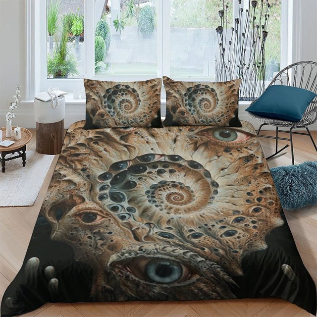 Ensembles de Literie Design Maison Strange Creatures Housse de Couette Imprimée pour Garçons Filles, Simple (68"x86 Pouces)