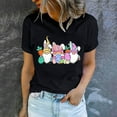 thumbnail image 2 of Bowake Easter T-Shirts pour Femmes Manches Courtes Col Rond T-Shirts Easter Joyeux T-Shirts Graphiques Mignons Hauts d'Été Décontractés, 2 of 7
