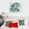 thumbnail image 5 of COMIO  Minimalist Watercolor Horse Portrait Blue Beige Canvas Third Wall Art, 5 of 5