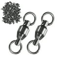 thumbnail image 1 of Uxcell Paquete de 50 Giradores de Rodamientos de Bolas, 5# 0.98In (25mm) Conector de Línea Líder de Señuelo de Acero Inoxidable para Pesca [Negro], 1 of 1