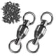 thumbnail image 1 of Uxcell Paquete de 50 Giradores de Rodamientos de Bolas, 5# 0.98In (25mm) Conector de Línea Líder de Señuelo de Acero Inoxidable para Pesca [Negro], 1 of 1