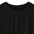 thumbnail image 4 of Plus Size Tops for Women under $5 Solid Color Short Sleeved Round Neck Not Irregular Loose T-shirt Black 2XL, 4 of 4