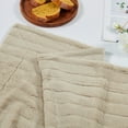 thumbnail image 4 of Home Soft Things Plush Faux Fur Throw & 2 Pillow Covers Set - Oatmeal - 60"x80"/18"x18" Jumbo, 4 of 9