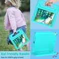 thumbnail image 5 of AVAWO Kids Case for iPad 9.7 2017/2018 & iPad Air 2 - Light Weight Shock Proof Convertible Handle Stand Friendly Kids Case for 9.7-inch iPad 5th & 6th Gen, iPad Air 1 & iPad Air 2 - Cyan, 5 of 10