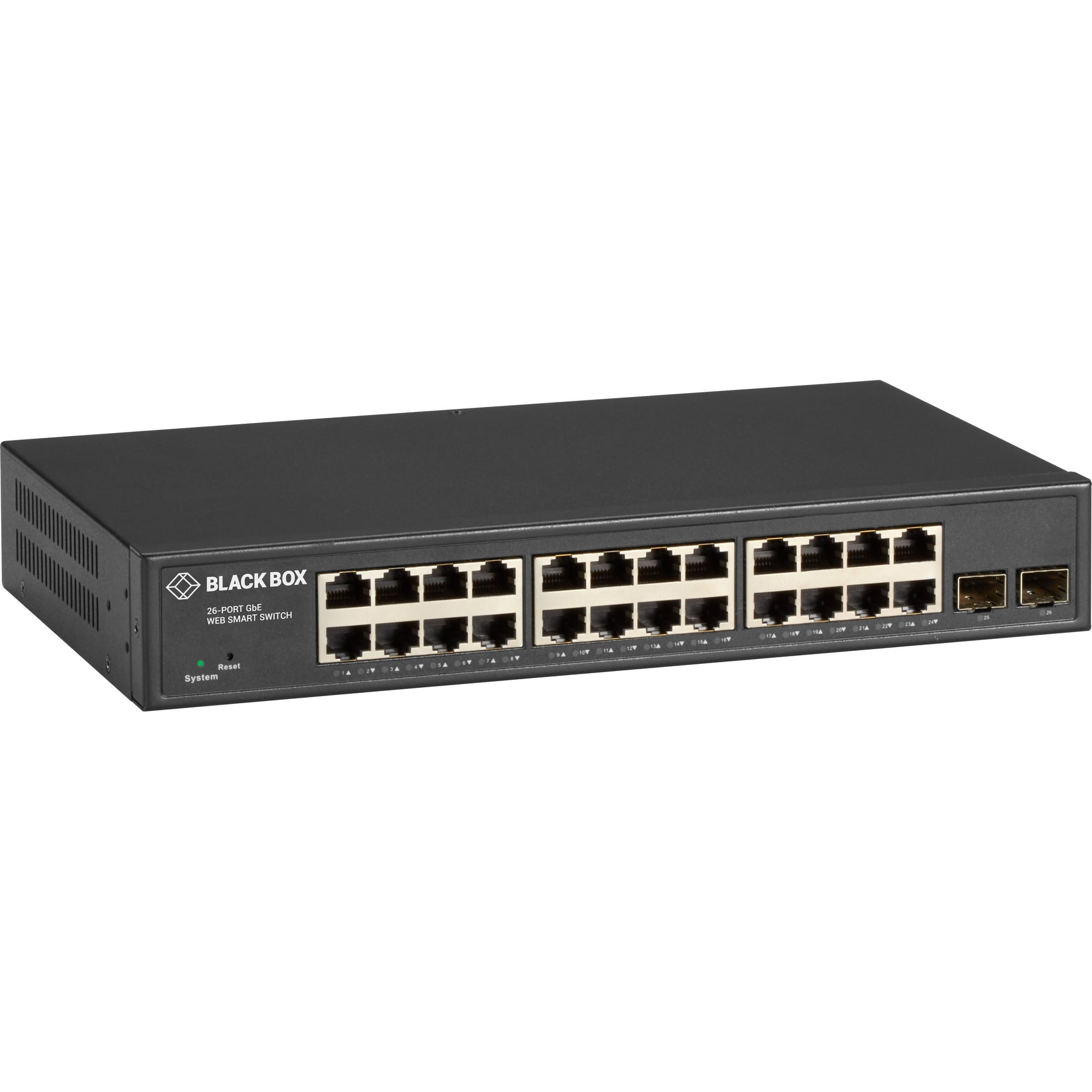 Black Box Gigabit Ethernet Managed Switch 24 RJ-45 2 SFP
