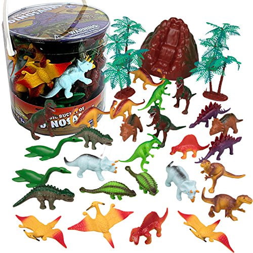 Dinosaur Action Figures Big Bucket of Dinosaurs Huge 30 Piece Set