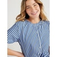 thumbnail image 4 of Free Assembly Women’s Striped Ruffle Neck Mini Dress, Sizes XS-XXL, 4 of 6