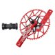 thumbnail image 4 of 130 BCD bicicleta de montaña ultraligera 170mm cigüeñal, aleación de aluminio MTB juego de manivela estrecha de una sola 5-garra soporte 56T rojo Soledad Brazo de manivela de bicicleta plegable, 4 of 10