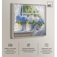 thumbnail image 3 of Sunlit Hydrangeas Canvas Bedroom Paintings by Art Remedy, Silver Frame, 24 x 24, 3 of 7