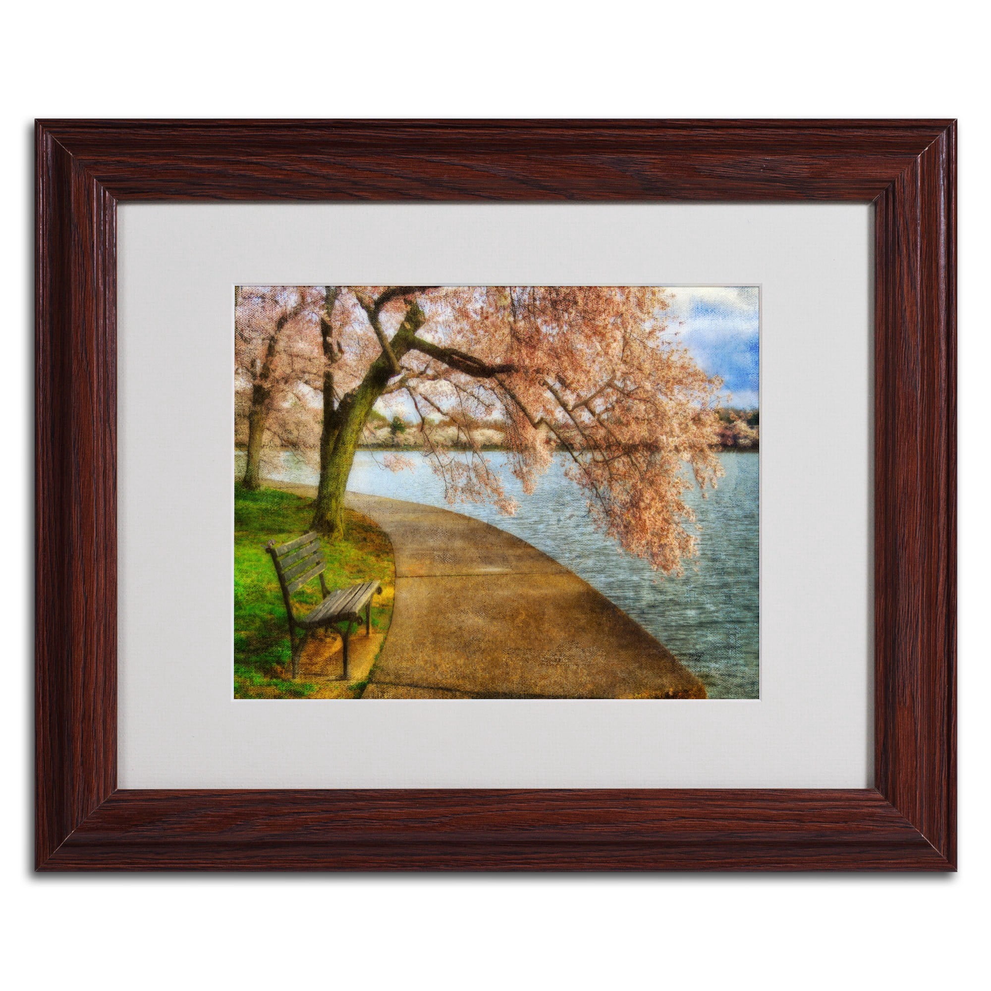 Trademark Fine Art "Meet Me At Our Bench" by Lois Bryan, Black Frame