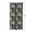 thumbnail image 5 of Brown Checkered Geometric and Floral Pattern Shower Curtain 36"x72" ,Bathroom Decorative Shower Curtains Set with 12 Hooks,Modern Waterproof Washable Shower Curtain, 5 of 6