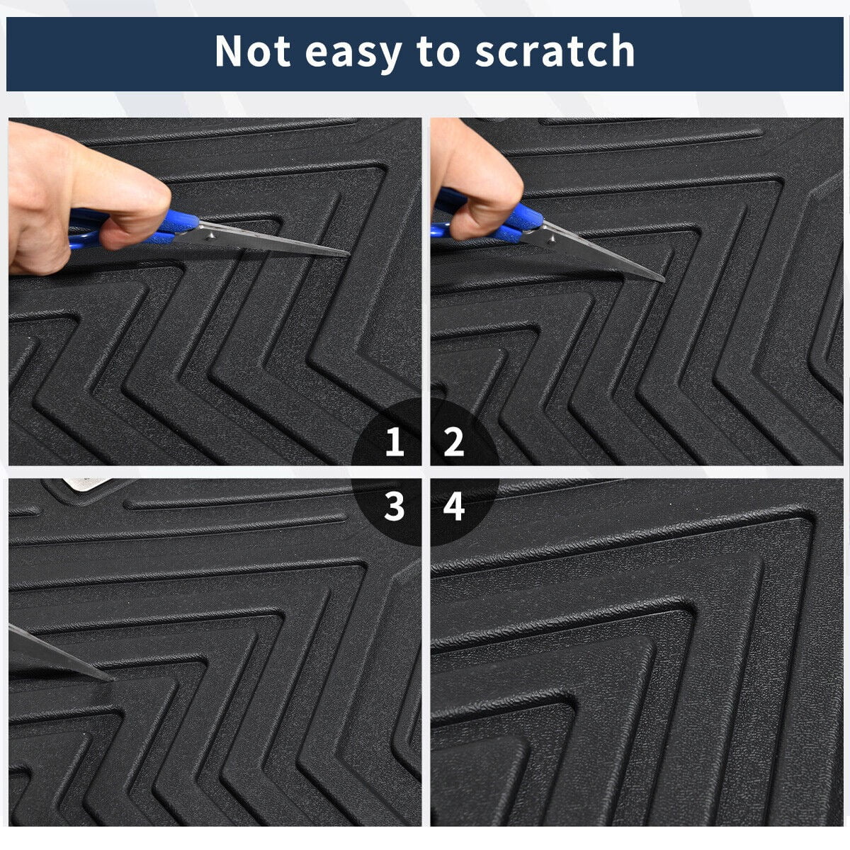 RVNI Floor Mat Liners for 2010 2011 2012 2013 2014 Ford F-150 Super Crew Cab All Weather Black 3pcs 3D TPE Liners