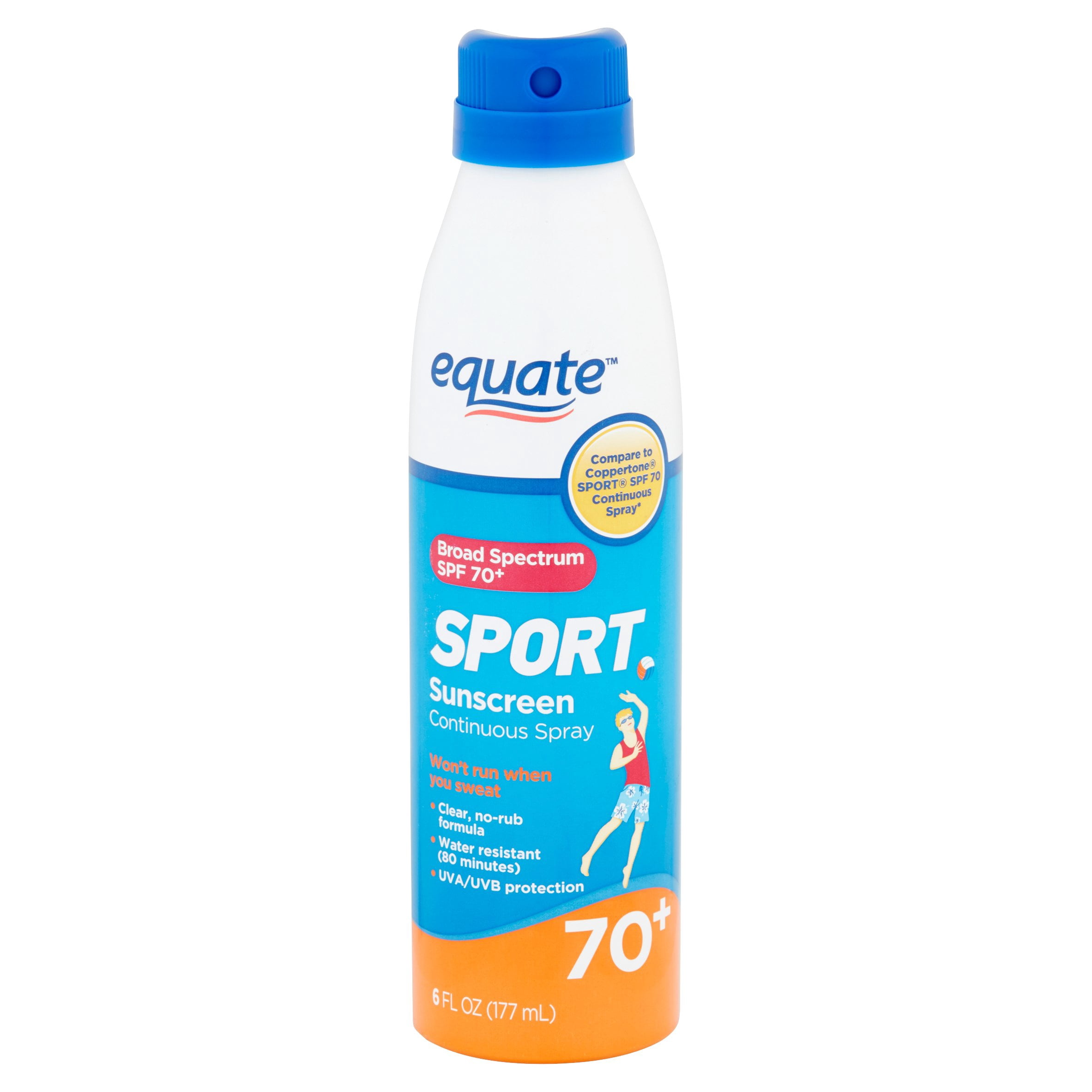 Equate Sport Sunscreen Continuous Spray, SPF 70+, 6 fl oz