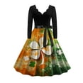 thumbnail image 3 of WILLBEST Vestidos de Algodon para Mujer Vestidos para Mujer Vestido de Fiesta Vestido de Manga Larga con Cuello En V Vestido de Línea A Vestidos de Noche de Verano Mediana​​, 3 of 3