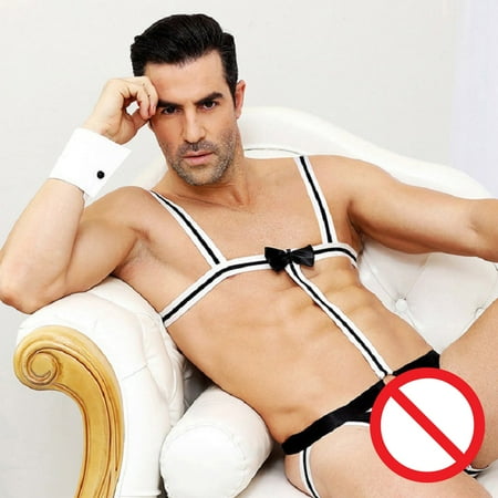 

YOHOME Fashion Men s Waiter Nightclub Performance Clothing Erotic Uniform One-Piece
