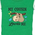 thumbnail image 4 of Inktastic My Cousin Loves Me with Sloth and Hearts Boys or Girls Baby Bodysuit, 4 of 5