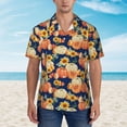thumbnail image 4 of Lsque fall Pumpkin Daisy pattern Hawaiian Shirt for Men, Unisex Summer Beach Casual Short Sleeve Button Down Shirts-XX-Large, 4 of 9