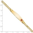 thumbnail image 3 of Auriga 14K Yellow Gold Soft Anchor Link Id Bracelet 7 inch for Women(L- 7inch, W- 9mm), 3 of 6