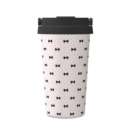 

Ocsxa bow on polka dots Print Carry Insulated Coffee Mug Insulated Tumbler Reusable Insulated Cold Brew Iced Coffee Cup Thermos Gifts for Women Men Him Her
