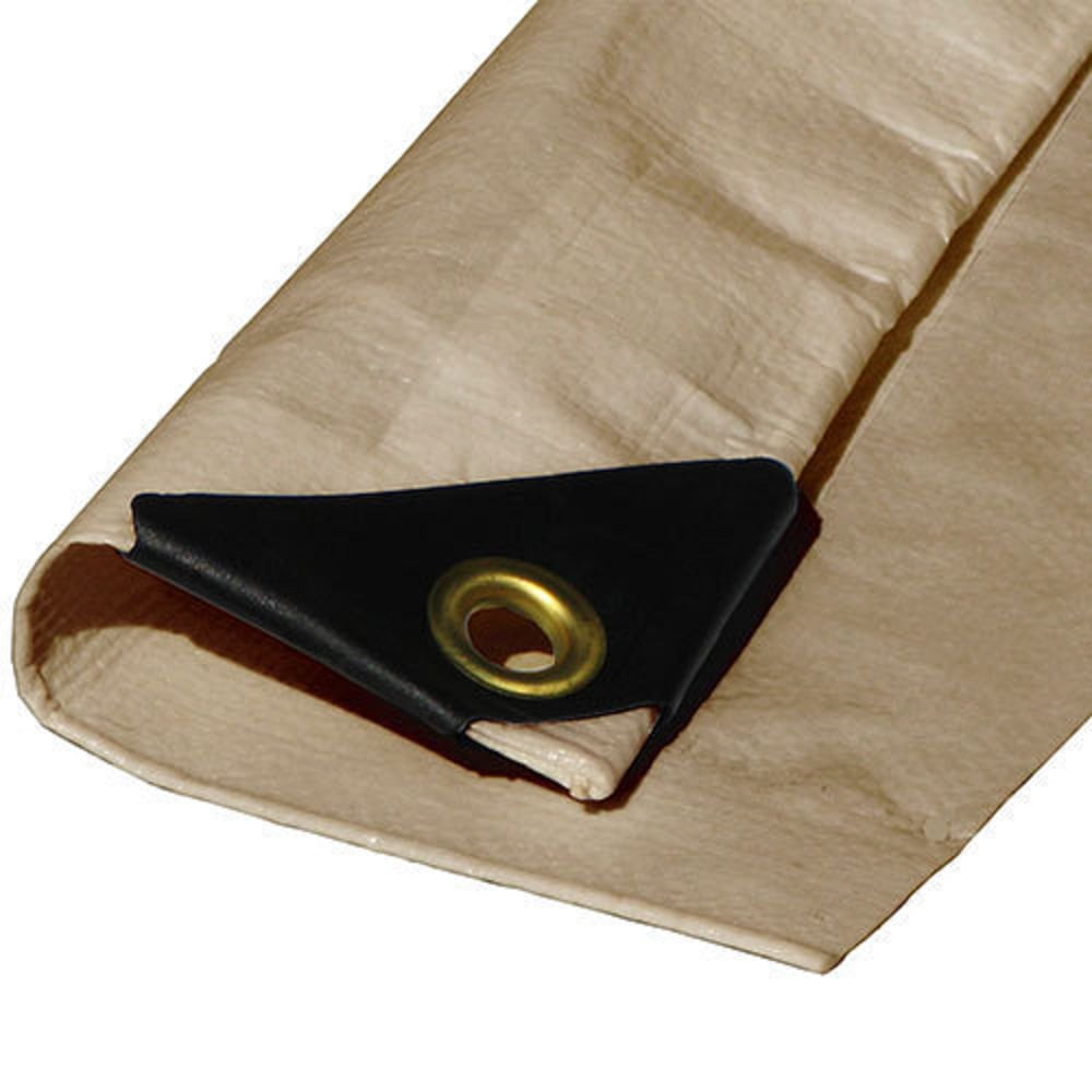 BEIGE HEAVY DUTY 12 mil POLY TARP ** Free Shipping ** 8/' x 10/' TAN
