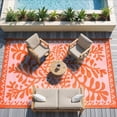 thumbnail image 4 of SUNDEREY 6’X9’Outdoor Rug for Patio,Waterproof Beach Mats, Seaweed Pattern Plastic Straw Outdoor Rugs for RV Patio Deck Beach Porch Backyard,Orange, 4 of 9