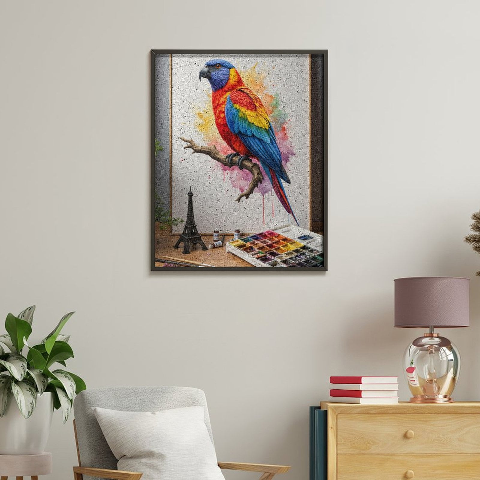 Paint By Numbers Kit for Adults Beginner - Colorful Parrot Watercolor Painting Art DIY Canvas Painting Kits for Adults, Frameless Paint By Number for Adults for Home Wall Decor 16x20 Inch