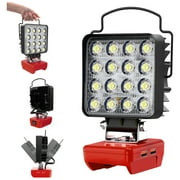 Compatible with Milwaukee Lights Battery Powered Cordless LED Work Light, 34W 5000LM Portable Flood Light Flashlight with USB Charger Port for Job Site Lighting, Camping ,Shop
