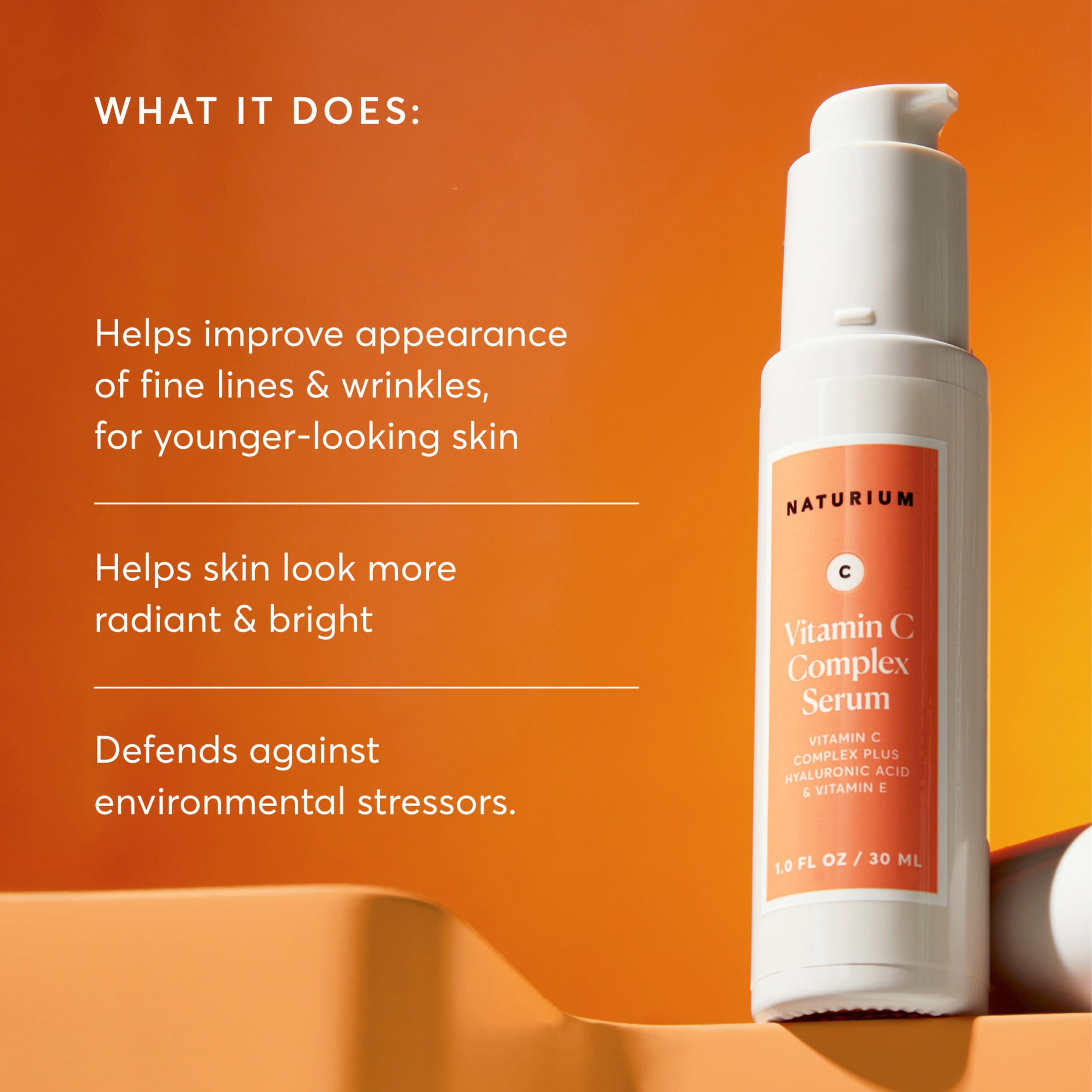 Naturium Vitamin C Complex Face Serum, Anti-Aging Facial Treatment with Hyaluronic Acid & Vitamin E, 1 fl oz