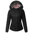 thumbnail image 1 of FashionOutfit Women's Casual Reversible with Detachable Faux Fur Hoodie Packable Puffer Jacket, 1 of 1