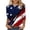 #0099-White, variant on Shihyeh Women 250 USA Anniversary Independence Day Shirt America Flag Patriots 4Th of July Shirts Round Neck Tshirts 3/4 Sleeve Tops