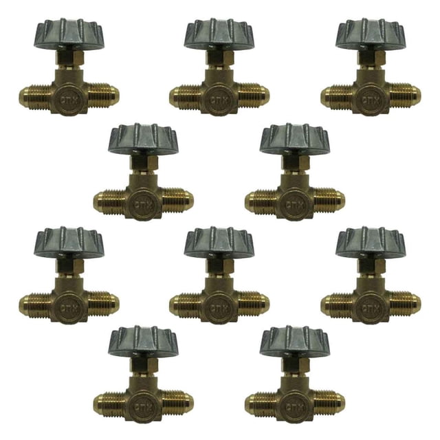 Valvula De Aguja Espiga Flare 3/8 X 3/8 Campana Gas 10 Pzs CNX VAMM1010VL