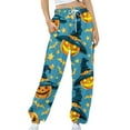 thumbnail image 5 of Wiyuqeen Halloween Sweatpants for Women Elastic Waist Lounge Wear Elastic Bottom Ghost Print Joggers High Waisted Drawstring Workout Pants with Pockets, 5 of 6