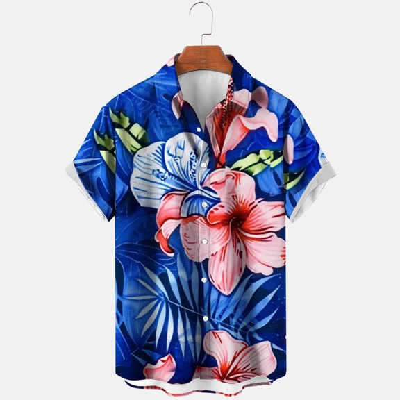WAENQINLA Men's Hawaiian Shirts Summer Button Down Tropical Beach Shirt Big and Tall Short Sleeve Aloha Shirts,S-5XL