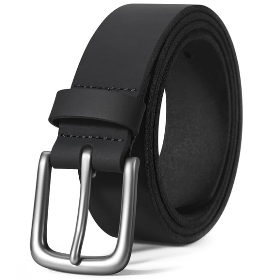 Fianmy Men’s Leather Casual Jeans Belt, Handmade Genuine Leather Every Day Belts with Gift Box