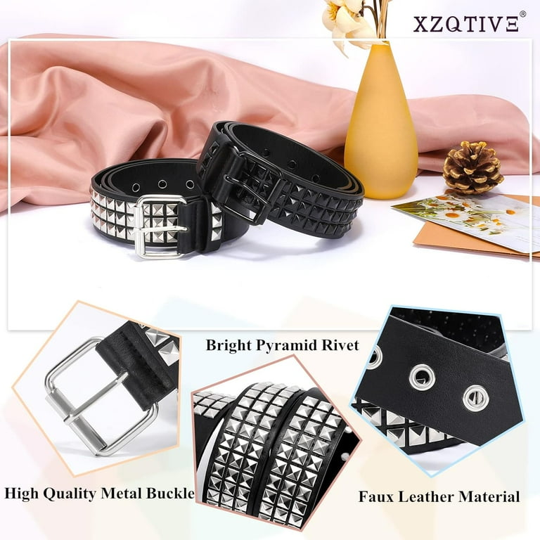 XIATIAN Studded Belt Metal Punk Rock Rivet Belts for Women/Men