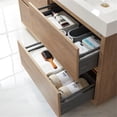 thumbnail image 3 of Pemberly Row Double Sink Bathroom Vanity Natural Oak Wood White Top No Mirror, 3 of 10