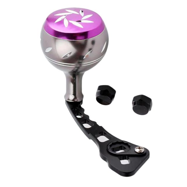Mango de carrete de pesca con accesorios de perilla, repuestos para carrete bajo, baitcasting Negro Cola Perilla de mango de carrete de pesca