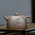 thumbnail image 3 of handmade square shape purple clay teapot beauty authentic kettle, 3 of 4