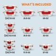 thumbnail image 3 of NutriChef 24-Piece Glass Food Storage Set with Locking Hinge Red Lids - Superior Quality, 3 of 9