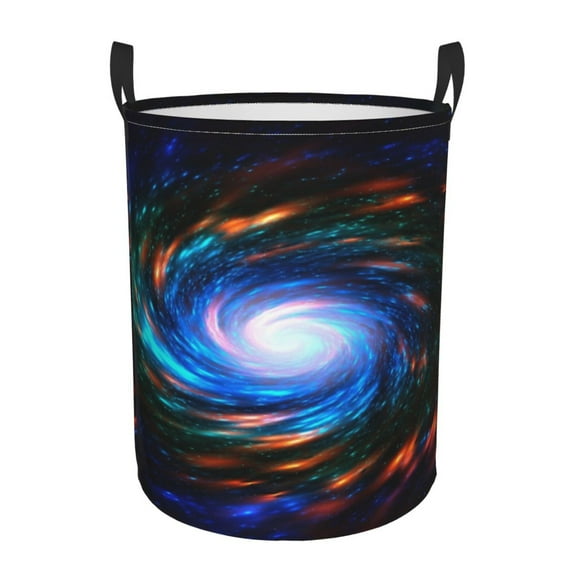 LNWH Laundry Basket, Space Wormhole Science Pattern Foldable Laundry Hamper With Handles Waterproof, Medium Size