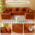 thumbnail image 4 of SOULART 135.5" Modular Customizable/L/U-Shape Sofa,Orange Boneless Sectional Couch - 6-Seater Corduroy Couchfor Living Room Furniture, 4 of 16