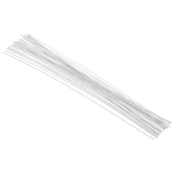 Uxcell 22 Gauge 14" Alambre de tallo floral, 50 piezas de tallo de flor de hierro envuelto en papel, Blanco