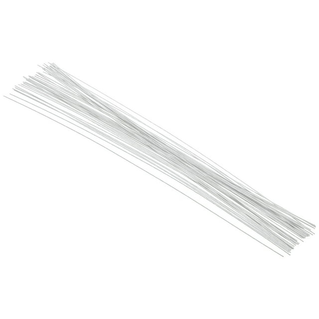 Uxcell 22 Gauge 14" Alambre de tallo floral, 50 piezas de tallo de flor de hierro envuelto en papel, Blanco