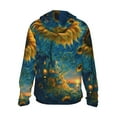 thumbnail image 3 of Uemuo Sunflower Castle Starry Sky Pattern Women's Full Zip UPF 50+ Sun Protection Hoodie Jacket Long Sleeve Sun Shirt Hiking Outdoor Performance with Pockets-, 3 of 9