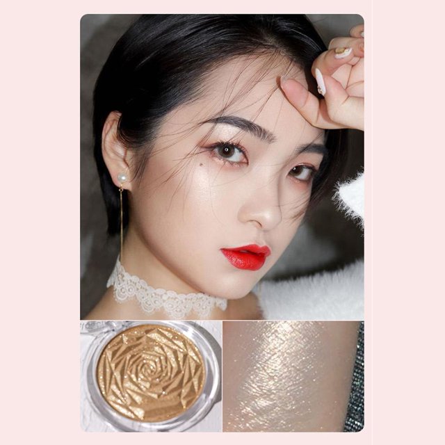 Makeup Glitter Powder Face Contour Glitter Face Contour Glitter Makeup Brightened Portable Rose Diamond Contour Glitter Makeup Rose Diamond High Gloss Powder