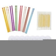 Ear Wax Removal Tool Set Including 16 Pcs Ear Candle + 16 Pcs Ear Candle Tray + 16 Pcs Cotton Swab Earwax Remover Ear Cleaning Kit