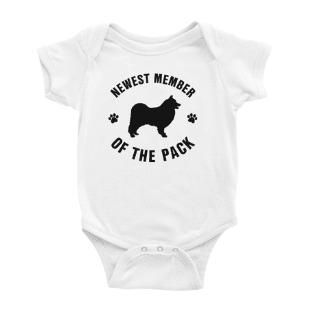 

Newest Member of The Pack Swedish Lapphund Dog Funny Baby Bodysuit Boy Girl