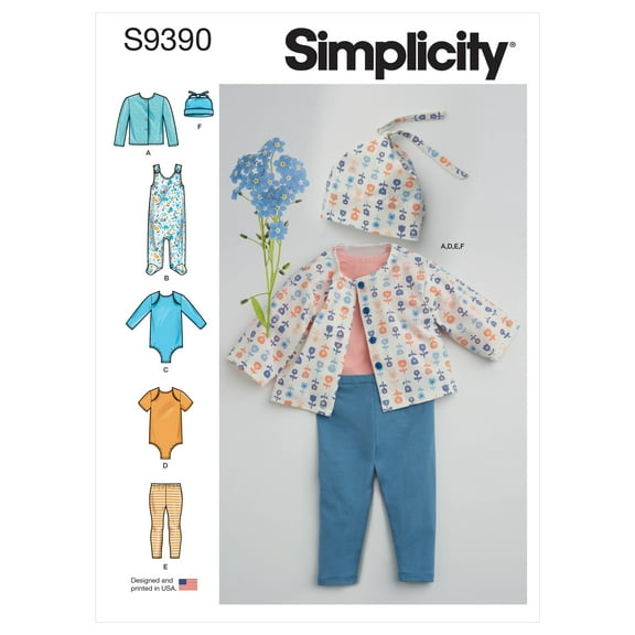 Simplicity Babies Knit Layette-XXS-XS-S-M-L