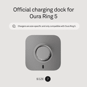 Oura Ring 5 Official Charger - Size 7 - Charging Dock and USB-C Cable - Charges Oura Ring 5 for 1 Week - Replacement Charger