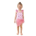 thumbnail image 3 of ibiyuan Girls Swimsuit Cover Up Two Pieces Adjustable Strap Girls Dress Up Clothes Quick-Dry Contrast Trim Tankini for Girls Modest Ruched Ribbed Bikinis for Teens Swimwear Shorts and Skirt, 3 of 9